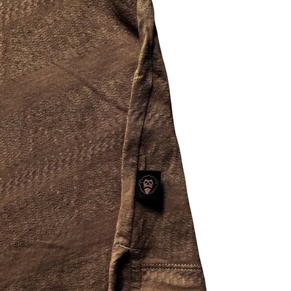 Howler Bros Ranchero Western Pearl Snap Short Sleeve Polo Shirt Medium Old Gold - Picture 8 of 8